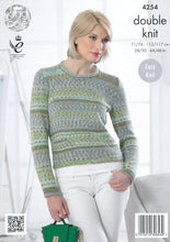 Load image into Gallery viewer, King Cole Double Knitting Pattern - Ladies Cardigan &amp; Sweater (4254)
