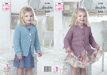 Load image into Gallery viewer, King Cole Double Knitting Pattern - Girls Cardigans (5128)