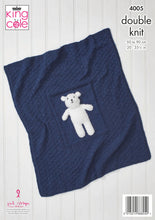 Load image into Gallery viewer, King Cole Double Knitting Pattern - 4005 Blankets &amp; Teddy Bear