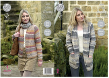 Load image into Gallery viewer, King Cole Chunky Knitting Pattern - Ladies Easy Knit Cardigans (4599)