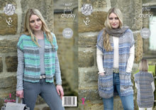 Load image into Gallery viewer, King Cole Chunky Knitting Pattern - Ladies Waistcoats (4607)