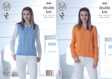 Load image into Gallery viewer, King Cole Double Knitting Pattern - Ladies Diamond Slipover &amp; Sweater (4840)