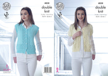 Load image into Gallery viewer, King Cole Double Knitting Pattern - Ladies Lace Panel Tops (4838)