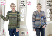 Load image into Gallery viewer, King Cole Super Chunky Knitting Pattern - Ladies Sweater &amp; Cardigan (5459)