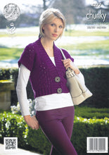 Load image into Gallery viewer, King Cole Magnum Chunky Knitting Pattern - Polo Neck Sweater &amp; Waistcoat (4277)