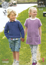 Load image into Gallery viewer, King Cole Double Knit Pattern - Girls &amp; Boys Sweater &amp; Tunic (4374)