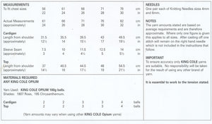King Cole Opium Knitting Pattern - Girls Frilly Cardigan & Top (4473)