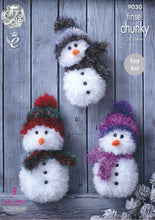 Load image into Gallery viewer, King Cole Tinsel Chunky Knitting Pattern - Snowman Toys (9030)
