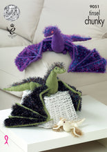 Load image into Gallery viewer, King Cole Tinsel Knitting Pattern - Adult or Baby Dragons (9051)