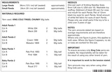 Load image into Gallery viewer, King Cole Tinsel Knitting Pattern - Adult or Baby Pandas (9059)