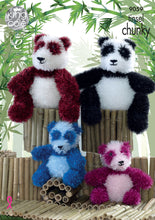 Load image into Gallery viewer, King Cole Tinsel Knitting Pattern - Adult or Baby Pandas (9059)