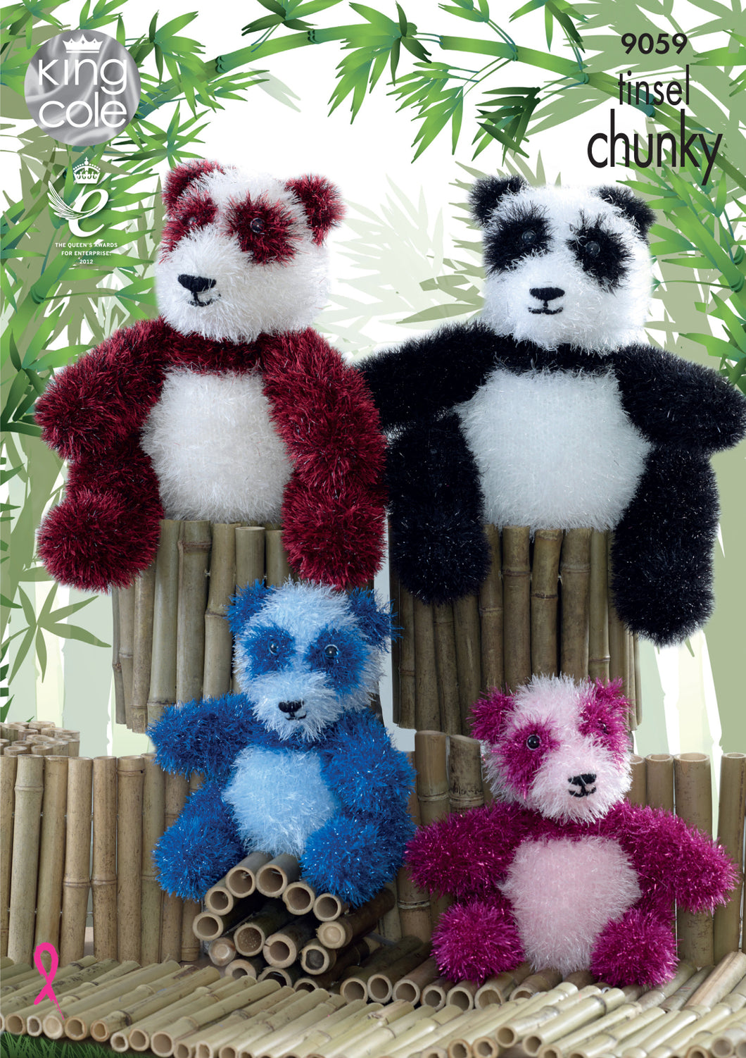 King Cole Tinsel Knitting Pattern - Adult or Baby Pandas (9059)