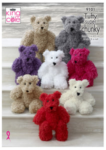 King Cole Super Chunky Knitting Pattern - Teddy Bears (9101)