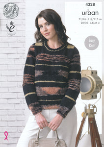 King Cole Urban Knitting Pattern - Sweaters Hat Cowl & Snood (4328)