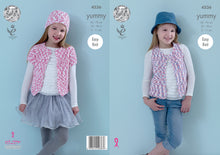 Load image into Gallery viewer, King Cole Yummy Knitting Pattern - Girls Waistcoat Cardigan &amp; Hat (4536)
