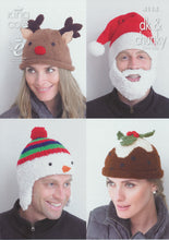 Load image into Gallery viewer, King Cole DK &amp; Chunky Adults Christmas Hat Knitting Pattern