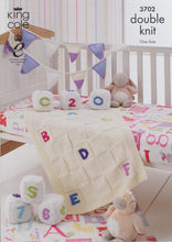 Load image into Gallery viewer, King Cole Knitting Pattern Double Knitting Baby Blocks Bunting &amp; Blanket Nursery