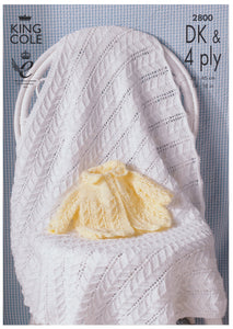 King Cole Knitting Pattern Double Knitting & 4 Ply Baby Matinee Jackets & Shawls