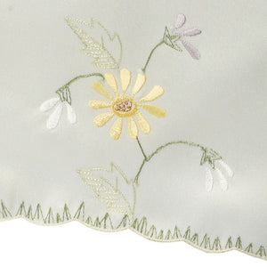 Arm Caps with Flower Garden Pattern & Scalloped Trim (Cream)