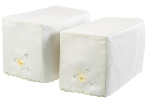 Arm Caps with Flower Garden Pattern & Scalloped Trim (Cream)