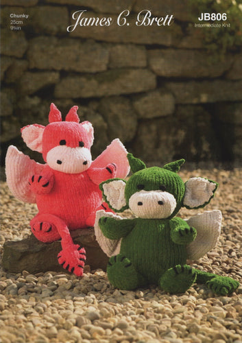 James Brett Chunky Knitting Pattern - Dragon (JB806)