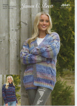 Load image into Gallery viewer, James Brett Chunky Knitting Pattern - Ladies Sweater and Cardigan (JB841)