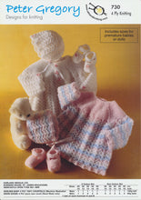 Load image into Gallery viewer, Baby 4 Ply Knitting Pattern  Long Sleeved Angel Top, Bonnet &amp; Shoes (PG 730)