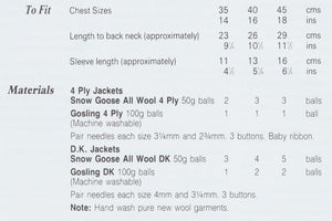 Peter Gregory Double Knitting and 4 Ply Pattern - 7095 Matinee Jackets