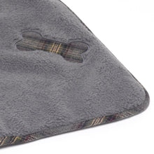 Load image into Gallery viewer, https://images.esellerpro.com/2278/I/148/706/petface-grey-tweed-sherpa-fleece-puppy-dog-comforter-blanket-close-up.jpg
