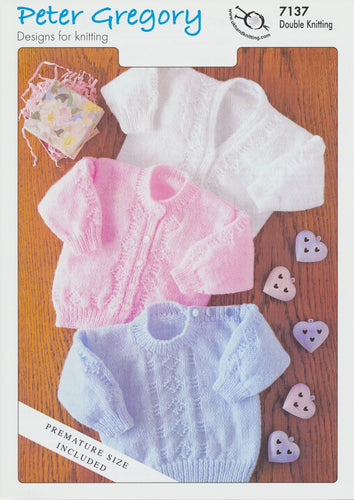 Peter Gregory Double Knitting DK Pattern Sweaters & Cardigans 7137