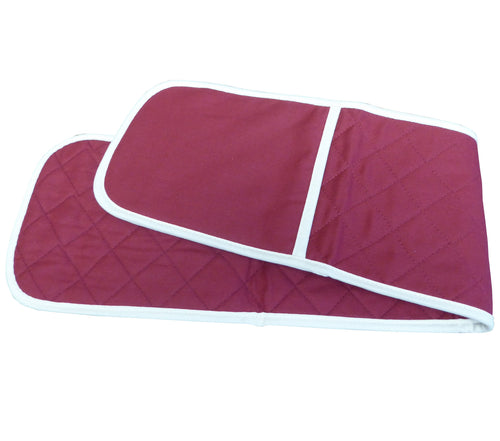 Plain Quilted Cotton Double Oven Glove (Burgundy)