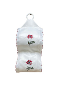 Poppy Embroidered Fabric Hanging Toilet Roll Holder