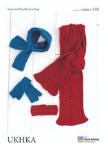 Load image into Gallery viewer, Double Knit &amp; Aran Knitting Pattern for Winter Accessories (UKHKA 148)
