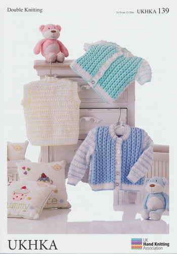 DK Pattern  Baby Long & Short Sleeved Cardigans & Waistcoat (UKHKA139)