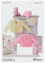 Load image into Gallery viewer, DK Pattern  Baby Round &amp; V-Neck Cardigans &amp; Hats (UKHKA 137)