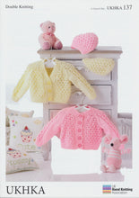 Load image into Gallery viewer, DK Pattern  Baby Round &amp; V-Neck Cardigans &amp; Hats (UKHKA 137)