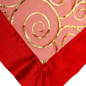 Reversible Swirl Voile Table Topper - 36" x 36" Square (Red or White)