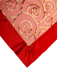 Reversible Swirl Voile Table Topper - 36" x 36" Square (Red or White)