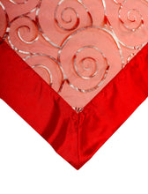 Load image into Gallery viewer, Christmas Reversible Swirl Voile Table Topper - 36&quot; x 36&quot; Square Red